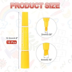 10 Pcs Art Marker Pen Double-Ended Colored Pen Dual Sketch Marker, Yellow