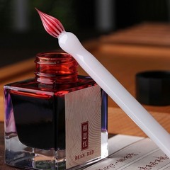 Short Glass Dip Pen Ergonomic Grip Portable Glass Ink Pen For Artist Beginner