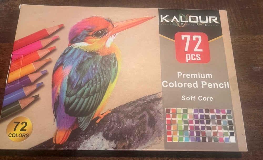 Kalour 72 Colored Pencils Set Premium Soft Core Artist Coloring Drawing Kit New