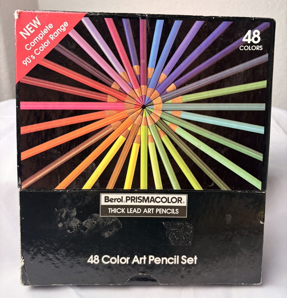 Berol PRISMACOLOR Thick Lead Art Pencils 48 Pencil Set 1990s USED