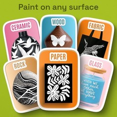 Dual-Tip Acrylic Paint Markers – Paint Pens Set with Dot & Fine Tips 5 White
