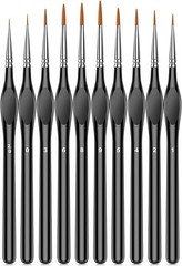 10Pcs Detail Paint Brushes Set – Acrylic Watercolor Miniature Painting Brushes