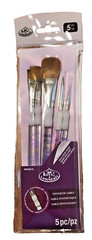Art Brush Set Royal Langnickel 5PC Synthetic Sable No Slip Rubber Grip New