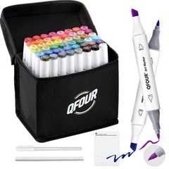 Alcohol Markers, 48 Colors Art Marker, Coloring Markers, Brush & Chisel Tip D…