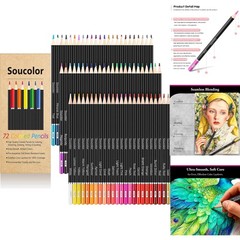 72 Color Professional Colored Pencils Set Soft Core Art Drawing Coloring Supp…