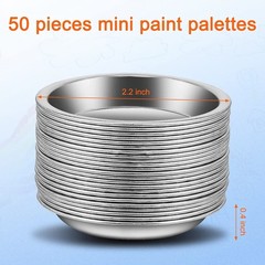 50 PCS Stainless Steel Painting Color Palette, 2.1 in Painting Trays Make-Up …