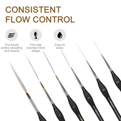 6Pcs Miniature Paint Brushes Set with Triangular Handles – for Acrylics, 12PCS