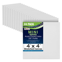 Mini Stretched Canvas 4″ x 4″ Squares White 24-Pack