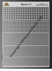 Square v1 Mesh Fishing Lure Airbrush Stencil – Large Format 5in1- Mylar Reusable