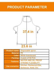 Disposable Aprons (50 Count), Plastic apron for Painting Party, Cooking
