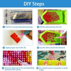 Lily Flower Diamond Art Kits for Adults, Round Full Drill 5D Diamond Painting Ki