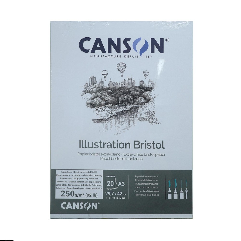A3 Bristol Paper Canson extra smooth surface pad 250gsm