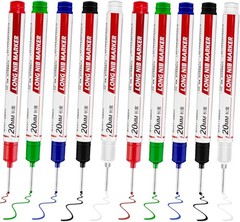 Long Nib Permanent Markers – 10 Pcs Waterproof Multi-Surface Marking Set