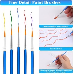 50Pcs Round Paint Brushes Bulk, Small Paint Brushes Classroom Brushes Set for…