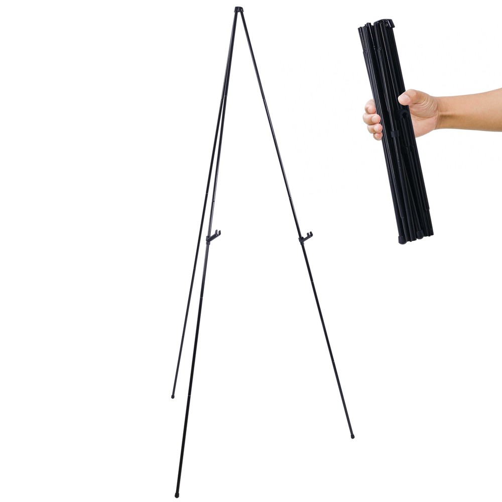 63″ Steel Easy Folding Steel Display Easel, Adjustable Holders, Portable Signs