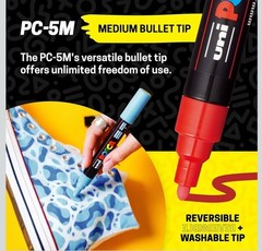 Uni POSCA PC-5M Water-Based Paint Markers (8 Pack) 1.8-2.5mm – Brand New!