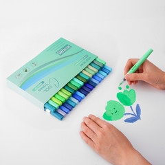 36 Colors Cool Tone Acrylic Paint Pens, Green Blue Brush Tip Paint Markers