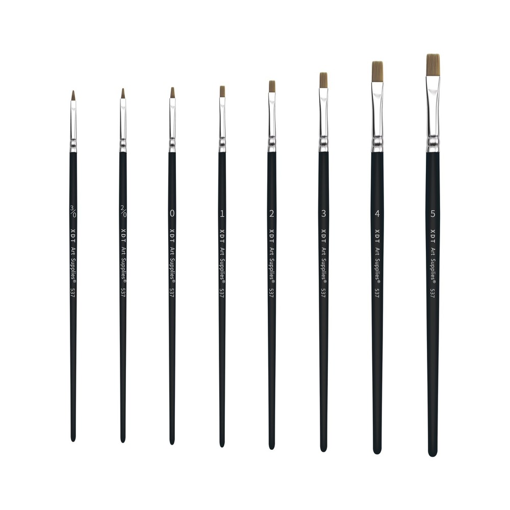 XDT#537 Flat Artist Paint Brush 8 Piece Set, Craft Paint Brushes for Acrylic Pai