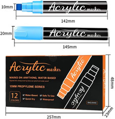 Jumbo 12Colors Markers, Acrylic Paint Pens, 10Mm Felt Tip Jumbo Poster Markers,W