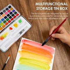Grabie 50 Colors Watercolor Paint Set, Detail Paint Brush Included, Watercolor P