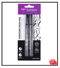 Tombow 62038 Fudenosuke Brush Pen, 2-Pack. Soft and Hard Tip Fudenosuke Brush Pe