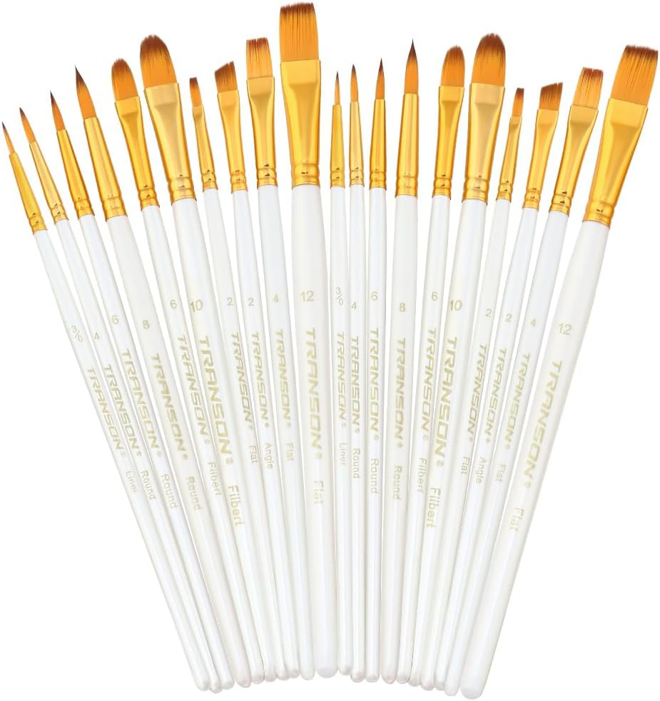 20Pcs Artist Painting Brush Set for Acrylic Watercolor Gouache Hobby Craft Face