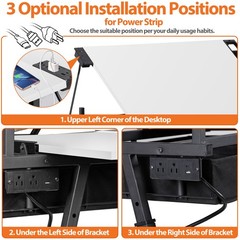 Adjustable Drafting Table for Artists – Drawing Table w/ Drawer & Outlet White
