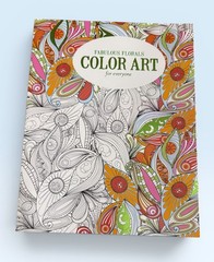 Color Art Adult Coloring Books – Set 4 – Puppy Love Florals Landscape Pioneer