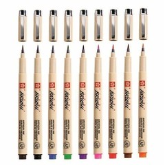 Sakura Pigma Micron Brush Pens Set of 9 Colours – Graphic Artist Manga Cartoons