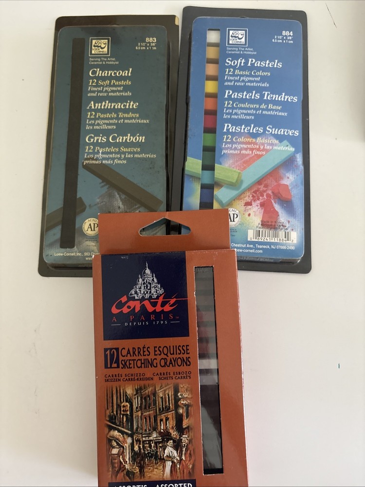 Conte A Paris neutrals sketching crayons, Loew Cornell Basic Colors & Charcoal