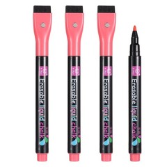 Magnetic Liquid Chalk Markers, 4Pcs Whiteboard Markers with Dry Eraser, Red