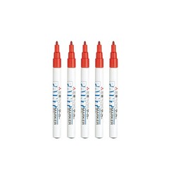 5 PCS UniPaint Oil Based Marker Pen PX21 Fine Point Red Multi Surface Art