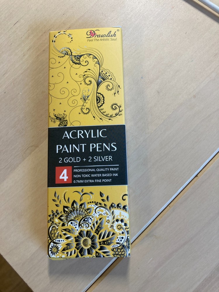 Acrylic Paint Pens – 2 Gold + 2 Silver