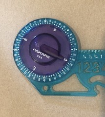 Fiskars Protractor Plus 4 Tools in One Numbers Shapes Stencils Circles