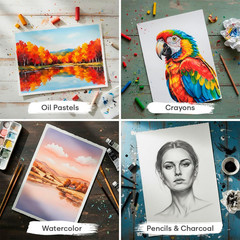 64 Sheets Watercolor Paper Pad – 5″x7″ – Water Color Paper 140lb/300gsm – 100% C