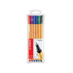 Stabilo Fibre Pen 0.4mm Tip Point Hexagonal Striped Design Water Based Ink