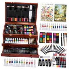 TMOL Art Supplies, 175-Pack Deluxe Art Set Drawing Painting Kit with 2 Cherry