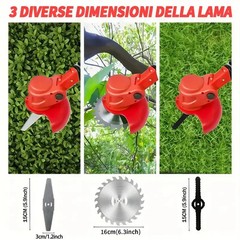Cordless Electric Weed Wacker Portable Grass Trimmer with 3 Blade Types and 2 Hi