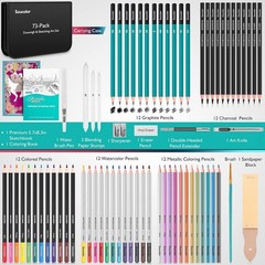 Complete 73-Piece Art Supplies Kit for Adults, Teens & Kids – Sketch & Color