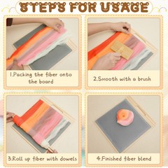 4 Pcs Wool Blending Board Carding Brush Set with 1 Wool Hand Carders Wood Bru…