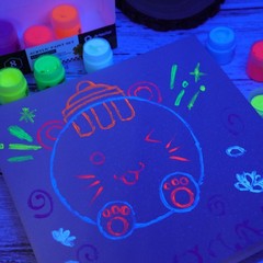 Glow in the Dark Paint – Set of 8 Colors 20 ml / 0.7 oz Acrylic Paint for Decor