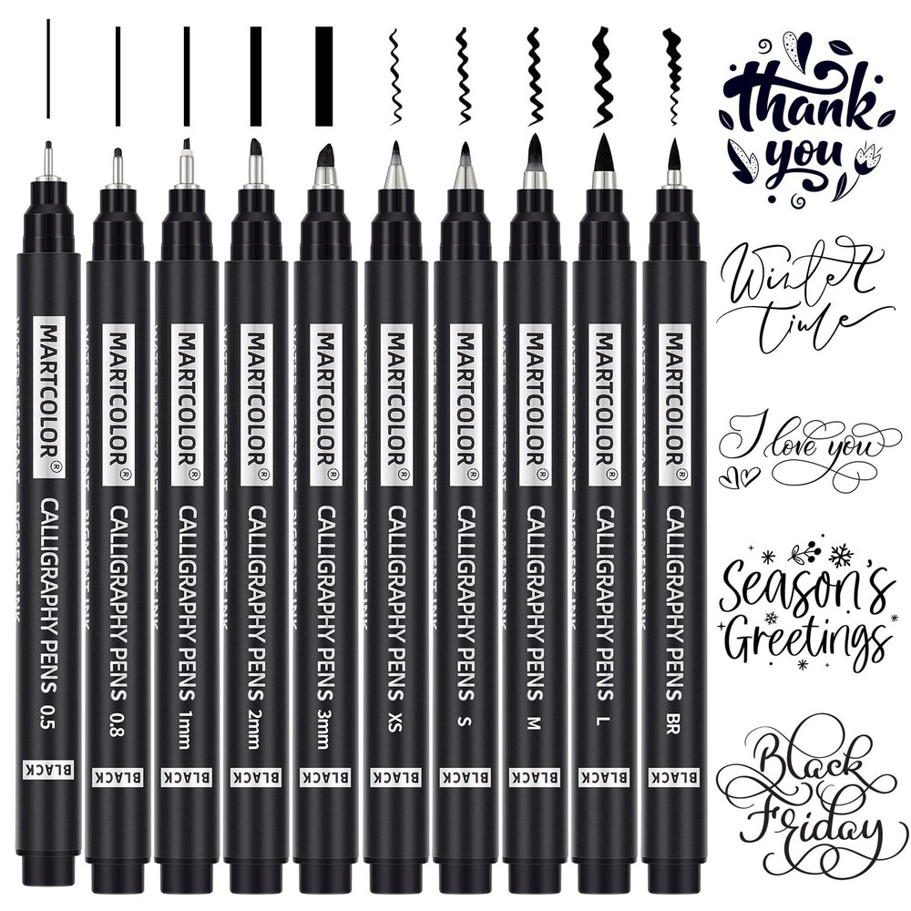 Calligraphy Pens, 10 Size Calligraphy Pens for Writing, Brush Pen Calligraphy…