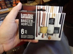 Liquitex Basics Acrylic Metallics Colors, 6pc 0.74 Fl.Oz 22ml NEW