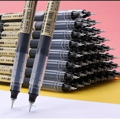 10PCS High Quality Type Gel Pens Black Blue Red Ink Straight Liquid Pen Kawaii