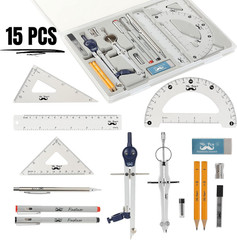 – Professional Geometry Set, 15 Pcs, Geometry Kit for Artists and Students, Geom