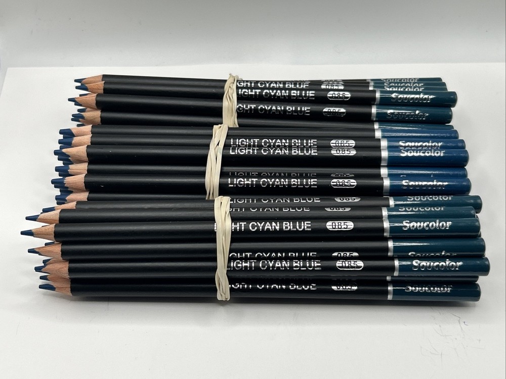 085 LIGHT CYAN BLUE (60 Count) – Soucolor Colored Pencils – 4.0 mm Soft Core