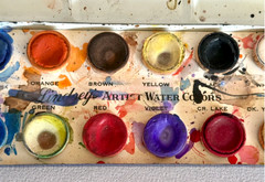 Vintage Lindsey’s ‘Artist Watercolors’ Set Tin – All Metal Ca- 12 Colors