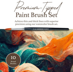 – 10-Piece round Paint Brush Set, Large and Small Paint Brushes for Acrylic Pain