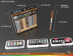 Acrylic Paint Pens 22 Brown Tones Assorted Pro Color Series Markers Set 0.7mm Ex