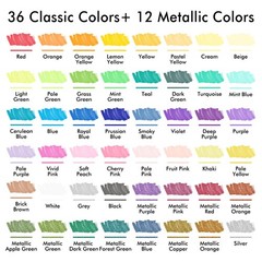 Shuttle Art 48 Colors 1 Count (Pack of 48), 48 Brush Tip and Fine